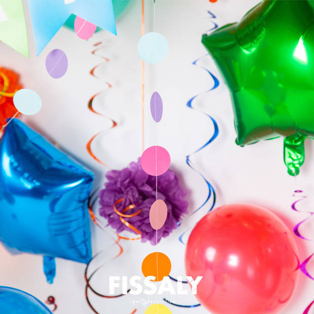 Fissaly® 76 Stuks Gekleurde Happy Birthday Decoratie Versiering – Ballonnen - Latex – Helium - Feest