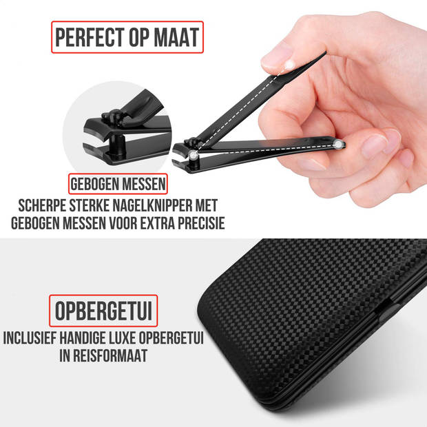 Strex Luxe Manicureset / Pedicureset met Lederen Opbergetui - 20 Delig - Manicure Set - Pedicure Set - Manicure Sets -