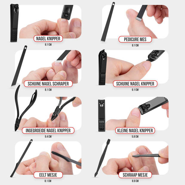 Strex Luxe Manicureset / Pedicureset met Lederen Opbergetui - 20 Delig - Manicure Set - Pedicure Set - Manicure Sets -