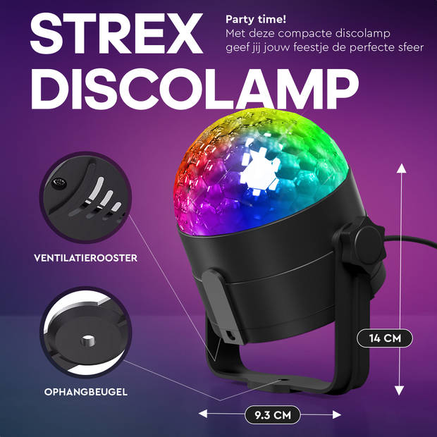 Strex Discolamp met Afstandsbediening 2 STUKS - voor Kinderen en Volwassenen - Feestverlichting - Disco Bal -