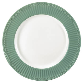 6x GreenGate Dinerborden Alice Dusty groen Ø26.5 cm - Set van 6 stuks