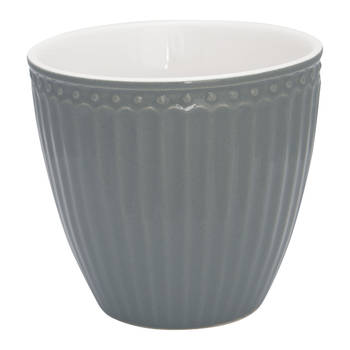 GreenGate beker (latte cup) Alice Nordic stone grijs 300 ml - Ø 10 cm