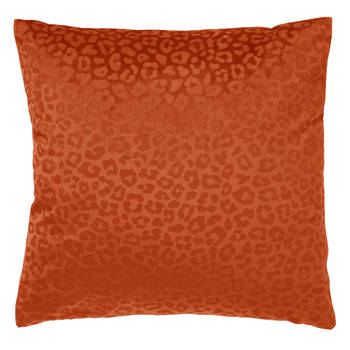 Dutch Decor - CHESSY - Sierkussen met dierenprint 45x45 cm Potters Clay - oranje