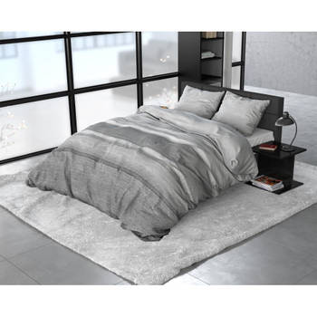 Sleeptime Dekbedovertrek ST FL Stone Stripe Grey Dekbedovertrek Lits-Jumeaux 240x220 + 2 - 60x70 cm