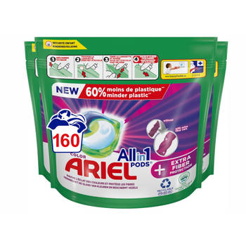 Ariel All in 1 Wasmiddel Pods + extra Vezelbescherming - Voordeelverpakking 4x40 Wasbeurten