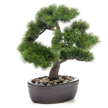 Emerald Kunstplant in bruine pot Pinus Bonsai 32 cm