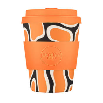 Ecoffee Cup No to Nooptlets PLA - Koffiebeker to Go 350 ml - Orange Siliconen