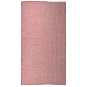 vidaXL Buitenkleed platgeweven 80x150 cm rood