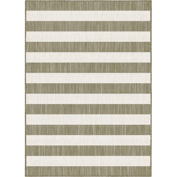 Buitenkleed Stripes bruin/grijs dubbelzijdig