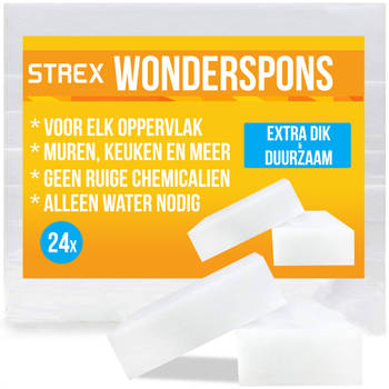 Strex 24x Wonderspons - Schoonmaakspons / Sponsjes / Magic eraser / Wondersponzen / Alle oppervlakken / Vlekken