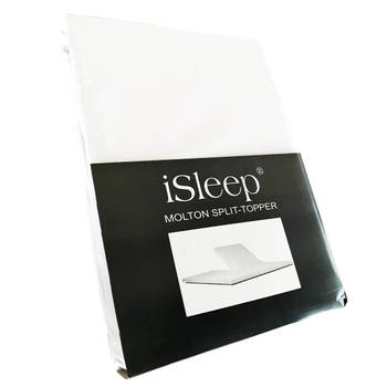 iSleep Molton Topper Single Split - Wit - 180x200