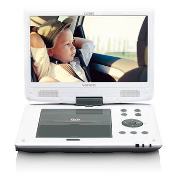 10" Portable DVD-speler met HD DVB T2 ontvanger Lenco DVP-1063WH Wit-Grijs