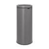 Brabantia Touch Bin Flat Top afvalemmer 30 liter met kunststof binnenemmer - Mineral Concrete Grey