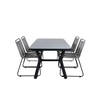 Virya tuinmeubelset tafel 90x160cm en 4 stoel Lindos zwart, grijs.