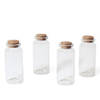 4x Kleine decoratieve glazen flesjes met kurken dop 38 ml - Decoratieve flessen