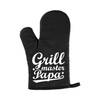 Vaderdag cadeau BBQ handschoen Grillmaster papa zwart - Ovenwanten