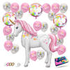 Fissaly® 29 Stuks Eenhoorn Ballonnen Versiering Pakket – Mega Folie Paard 117 CM Set– Verjaardag Kind – Prinses – Helium