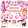 Fissaly® Baby 1 Jaar Verjaardag Versiering Meisje XXL – Happy Birthday Kind Decoratie Incl. Ballonnen – Roze