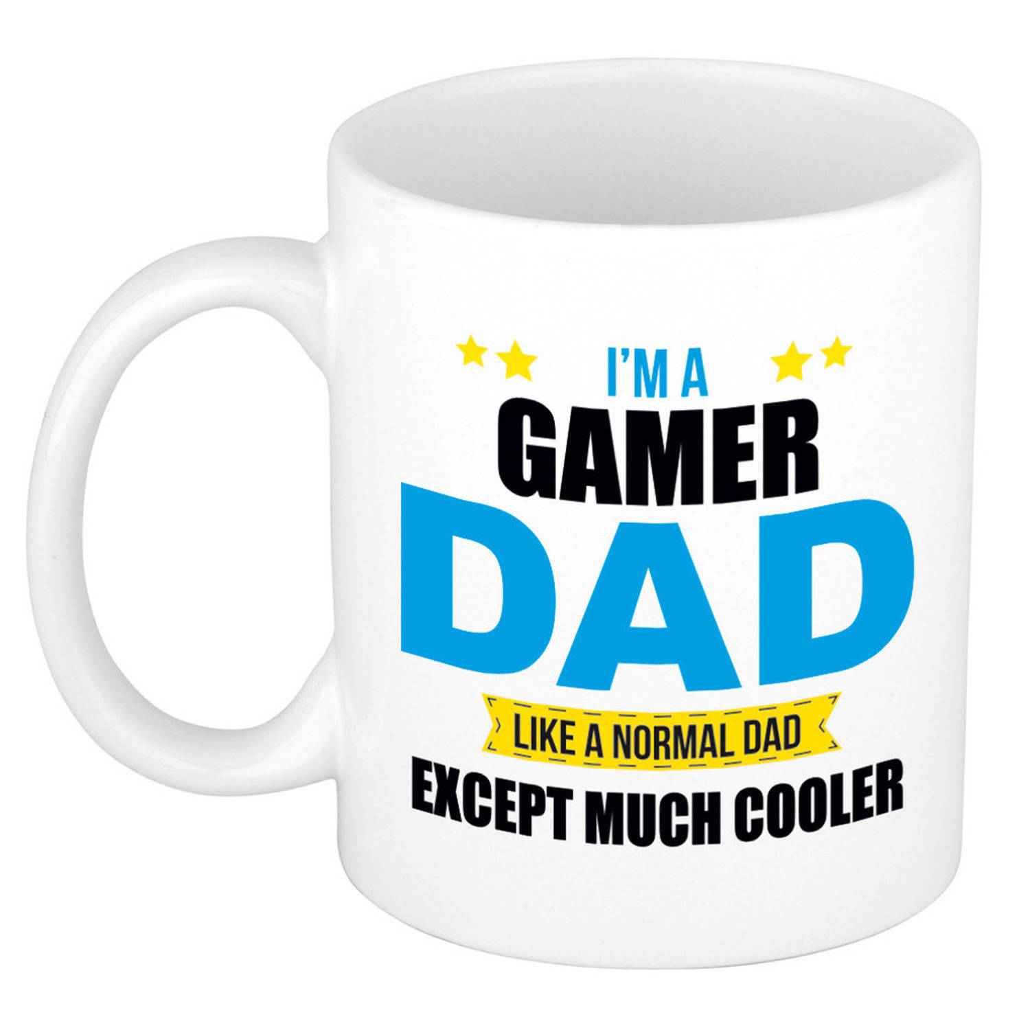 Gamer Dad Mok-Beker Wit 300 Ml Cadeau Mokken Papa- Vaderdag Feest Mokken