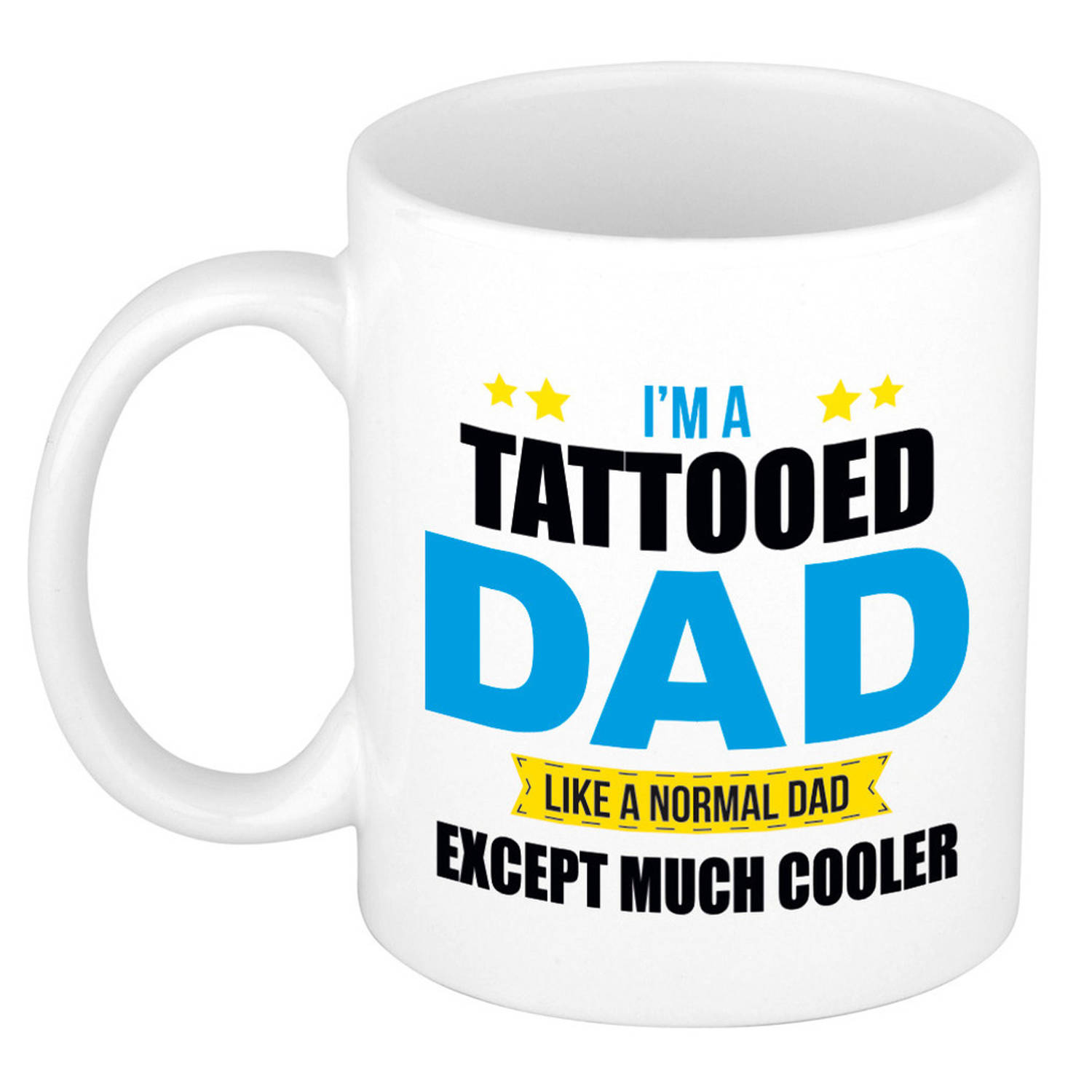 Tattooed Dad Mok-Beker Wit 300 Ml Cadeau Mokken Papa- Vaderdag Feest Mokken