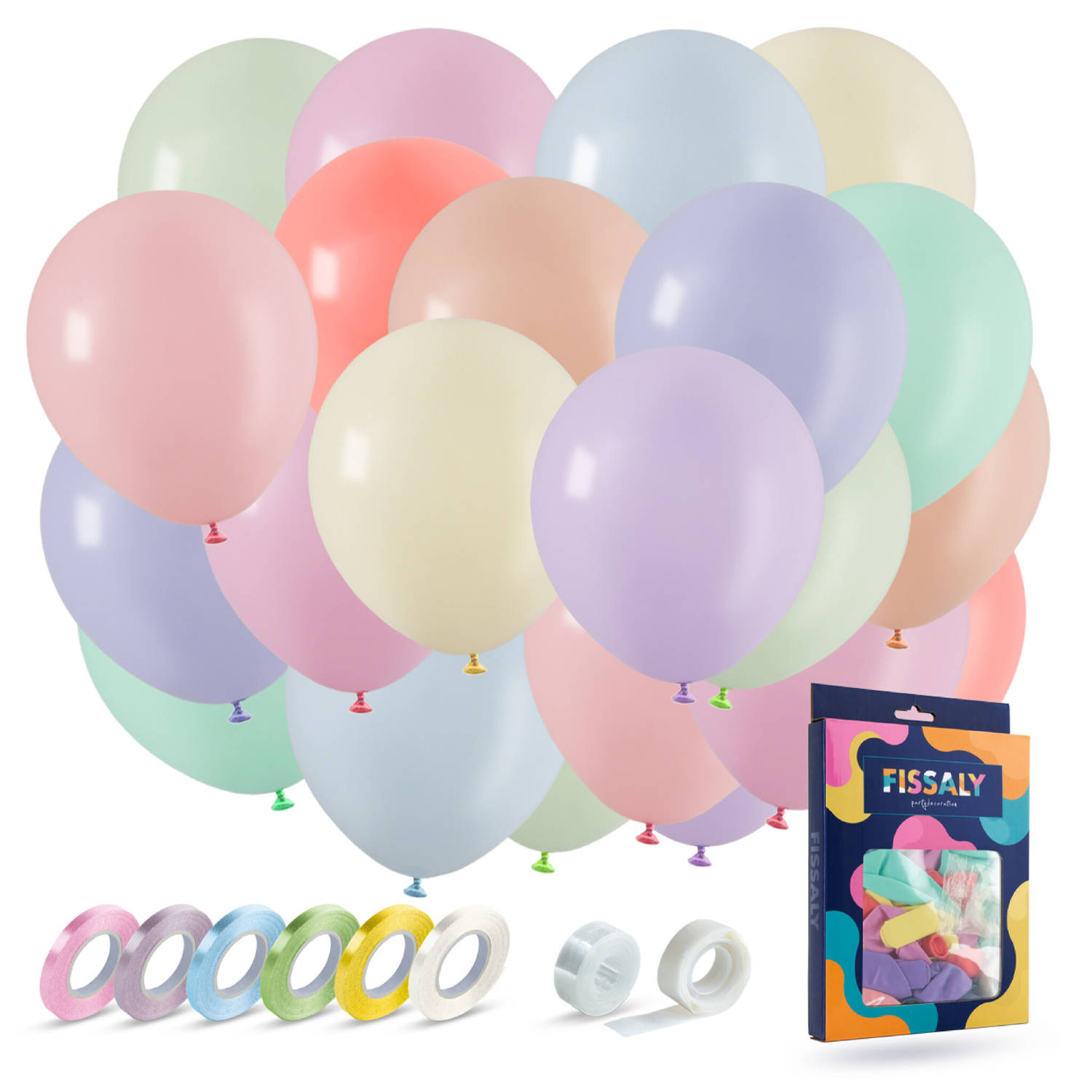 Fissaly® 40 Stuks Gekleurde Pastel Helium Latex Ballonnen - Verjaardag Feest Versiering - Decoratie