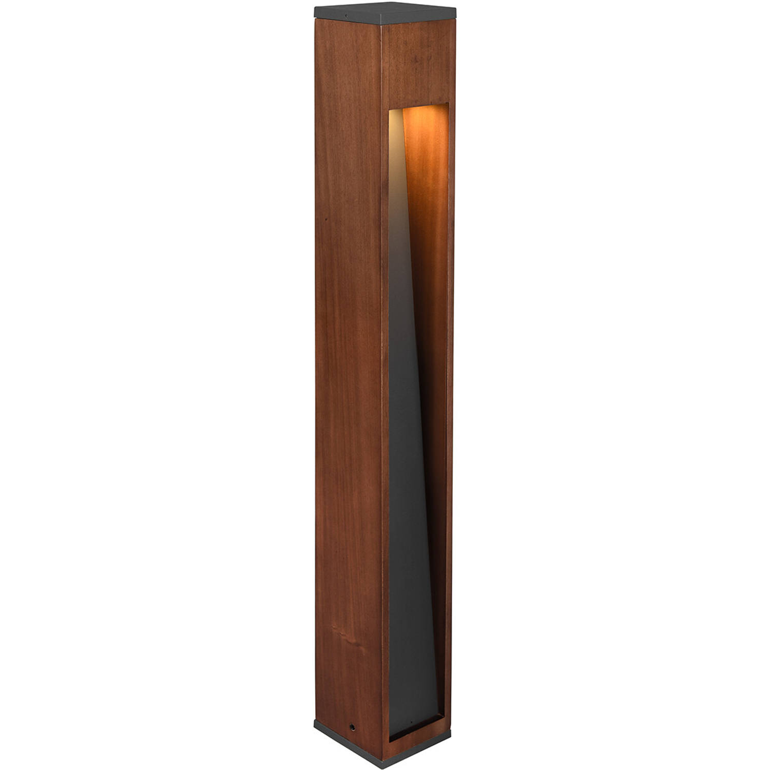 LED Tuinverlichting Staande Buitenlamp Trion Enico XL GU10 Fitting Rechthoek Hout Natuur Hout