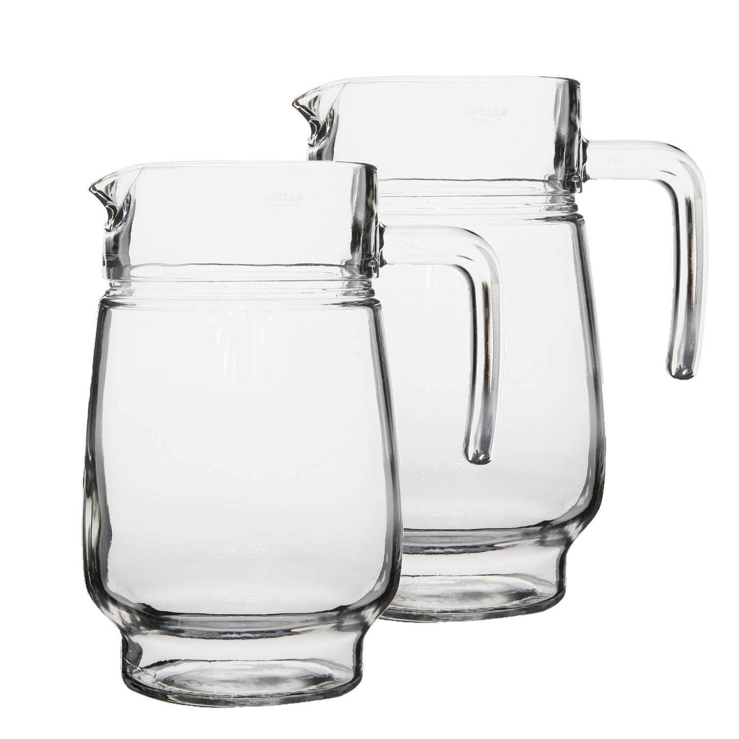 progressief Kardinaal reinigen 2x stuks glazen schenkkannen/karaffen 1,6 liter - Waterkannen | Blokker