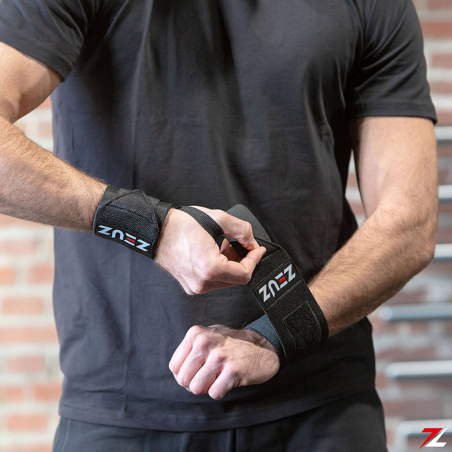 ZEUZ® 2x Fitness & CrossFit Polsband - Wrist wraps Krachttraining – Polsbrace – Zwart | Blokker