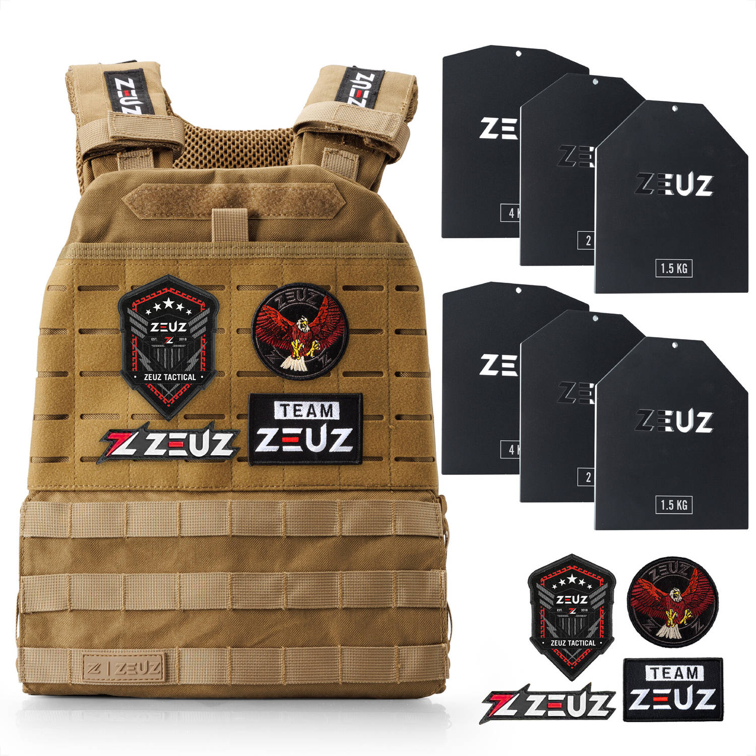 Zeuz® Crossfit & Fitness Gewichtsvest 16,5 Kg Tactical Vest & Trainingsvest Verstelbaar In Gewichten