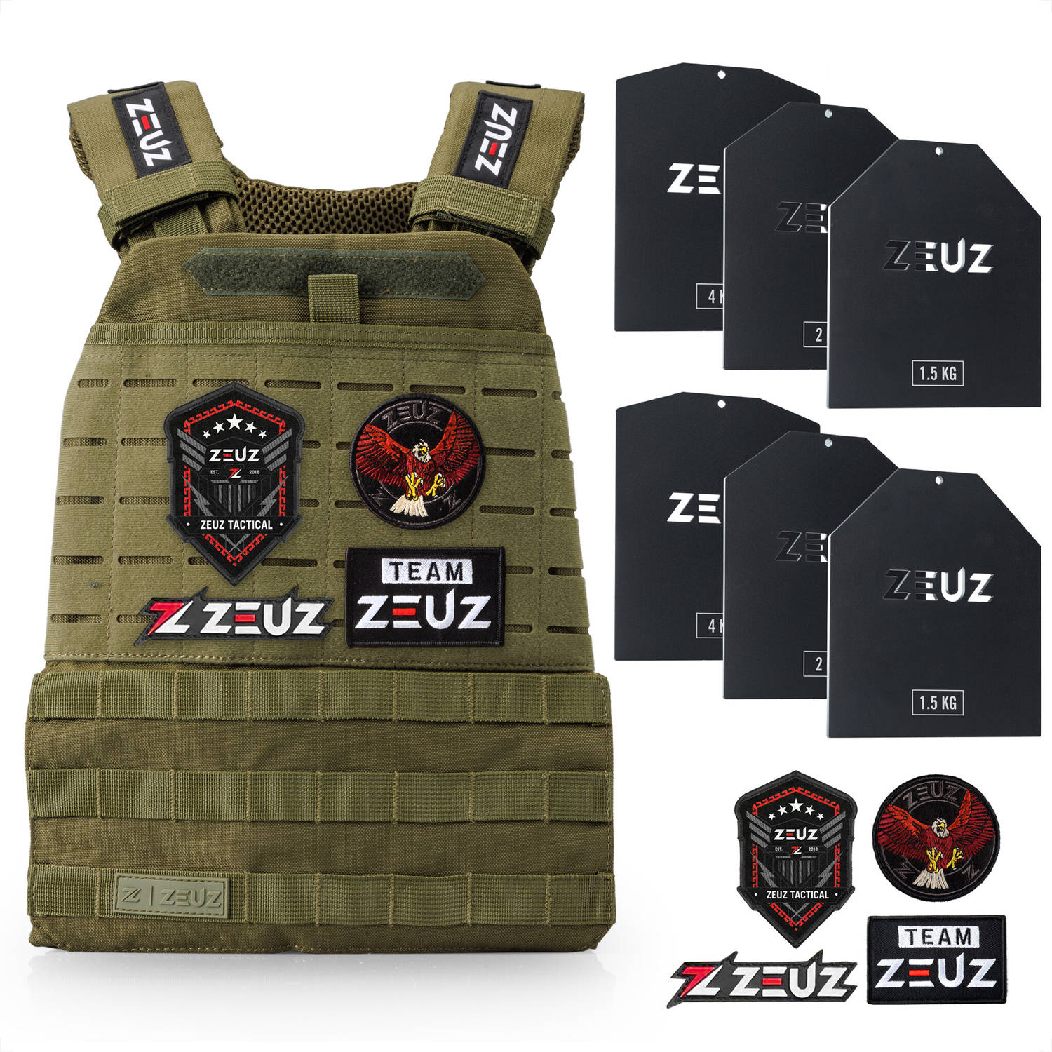 Zeuz® Crossfit & Fitness Gewichtsvest 16,5 Kg Tactical Vest & Trainingsvest Verstelbaar In Gewichten