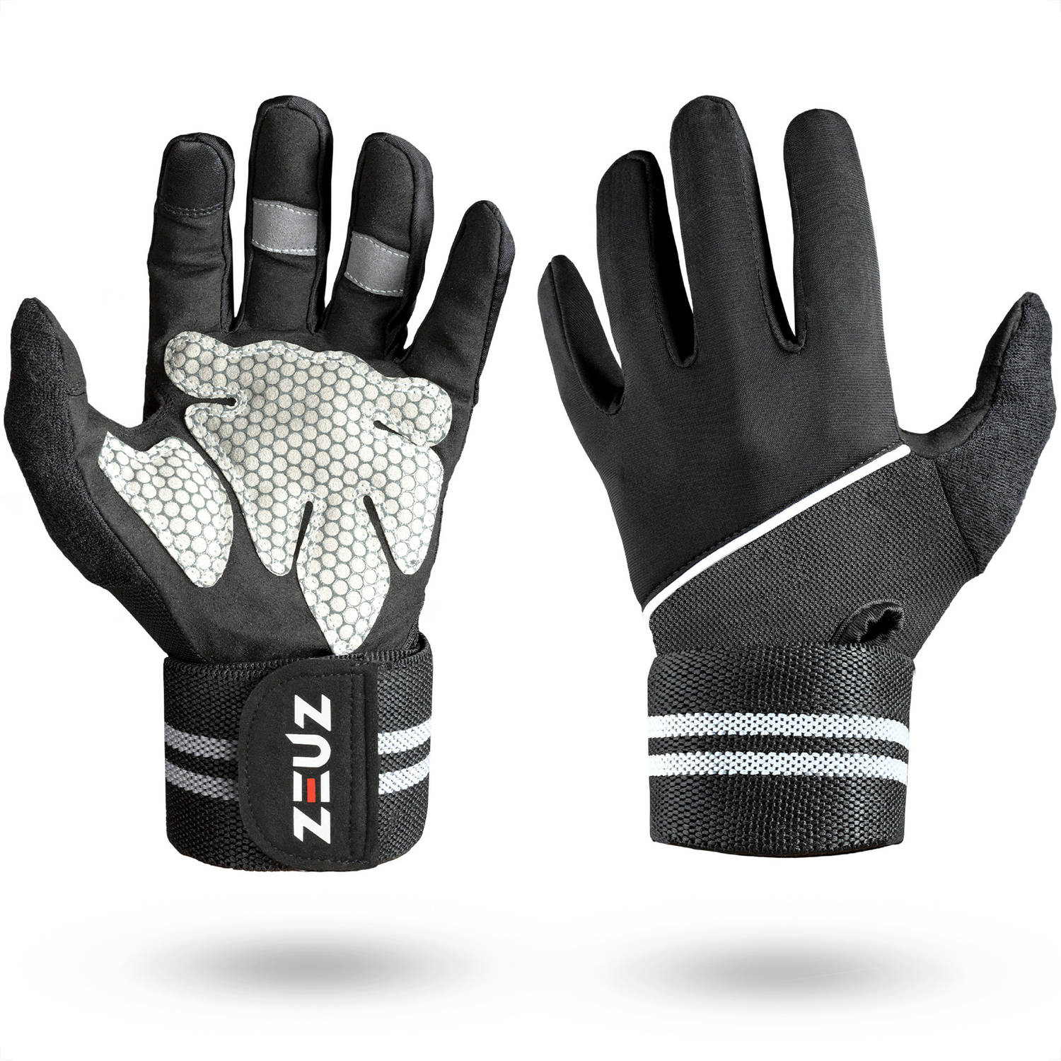 Zeuz® Sport & Fitness Handschoenen Heren & Dames Krachttraining Crossfit Gloves Grijs & Zwart Maat X