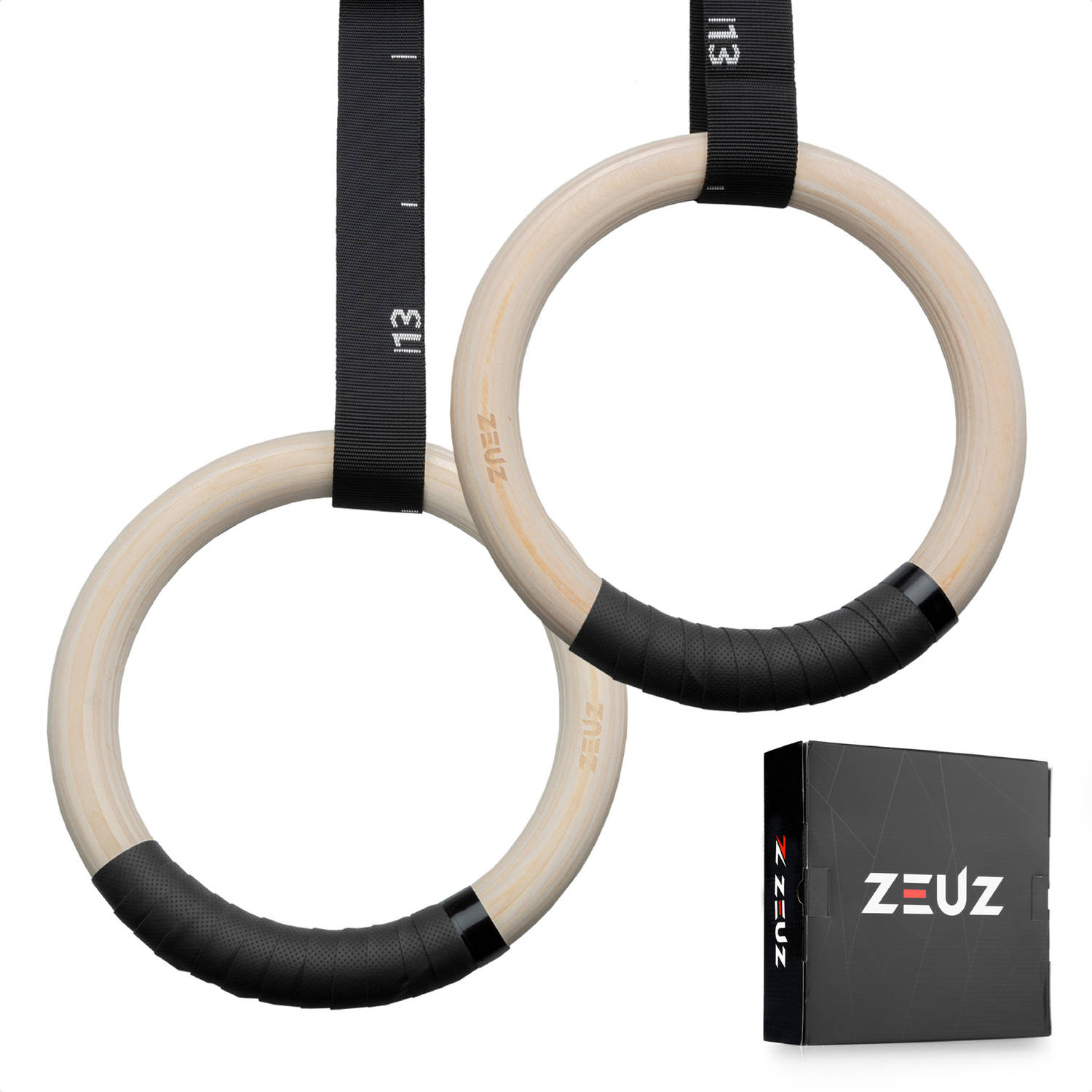 Zeuz® Houten Turnringen Voor Fitness, Crossfit & Calisthenics Gymnastiek Ringen Hout Krachttraining