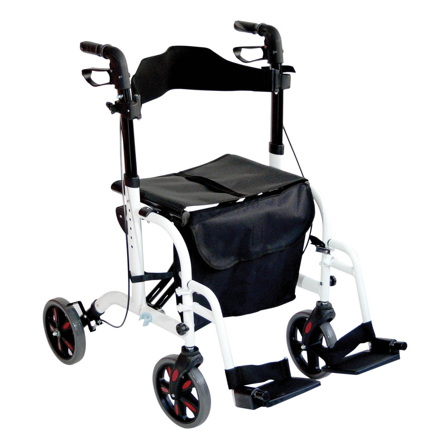 Aidapt VP184 2 in 1 rollator rolstoel wit