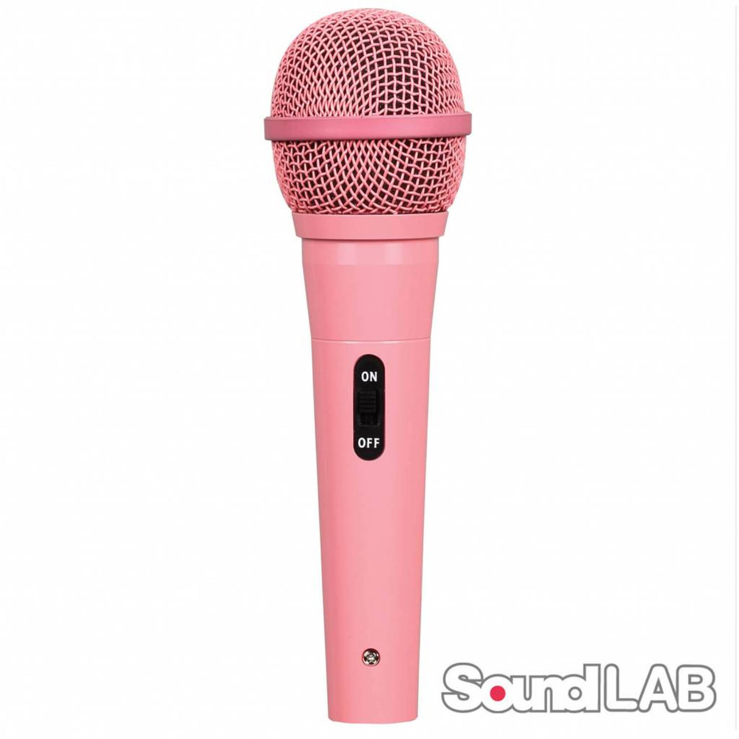 Soundlab roze dynamische microfoon met kabel