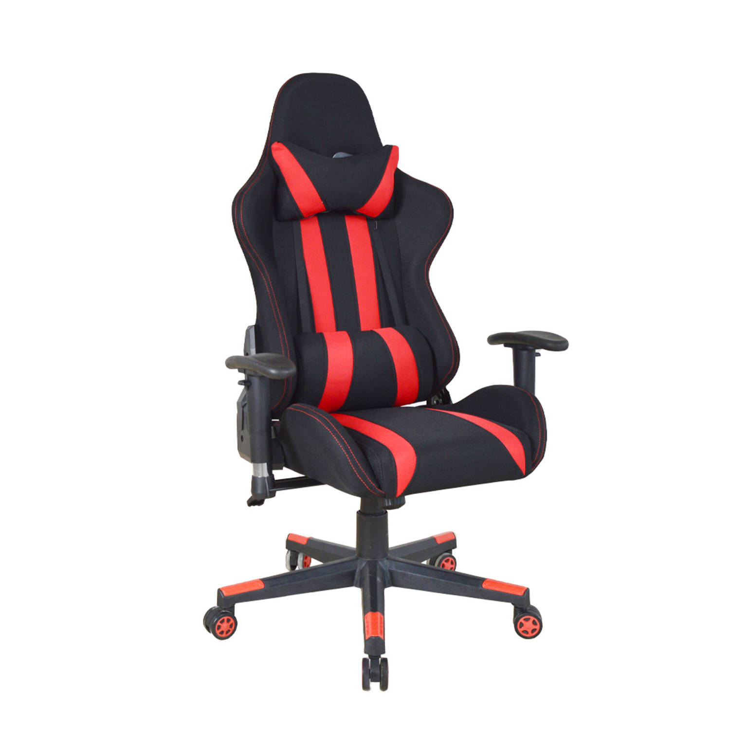 omhelzing Dislocatie streng Bureaustoel gamestoel Thomas - racing gaming stijl - stof bekleding - zwart  rood | Blokker