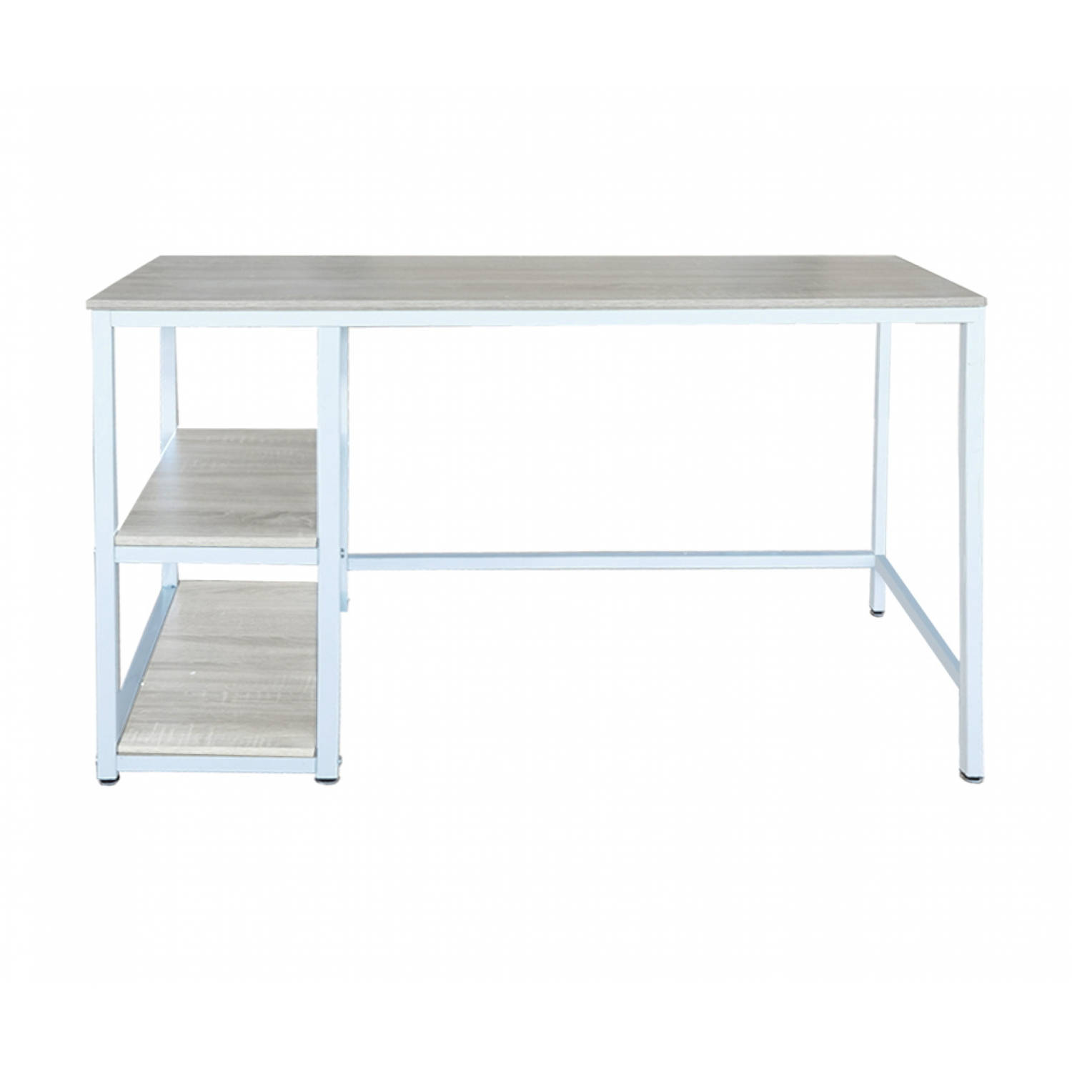Bureau Stoer - computertafel - industrieel design - met opbergruimte bruin | Blokker