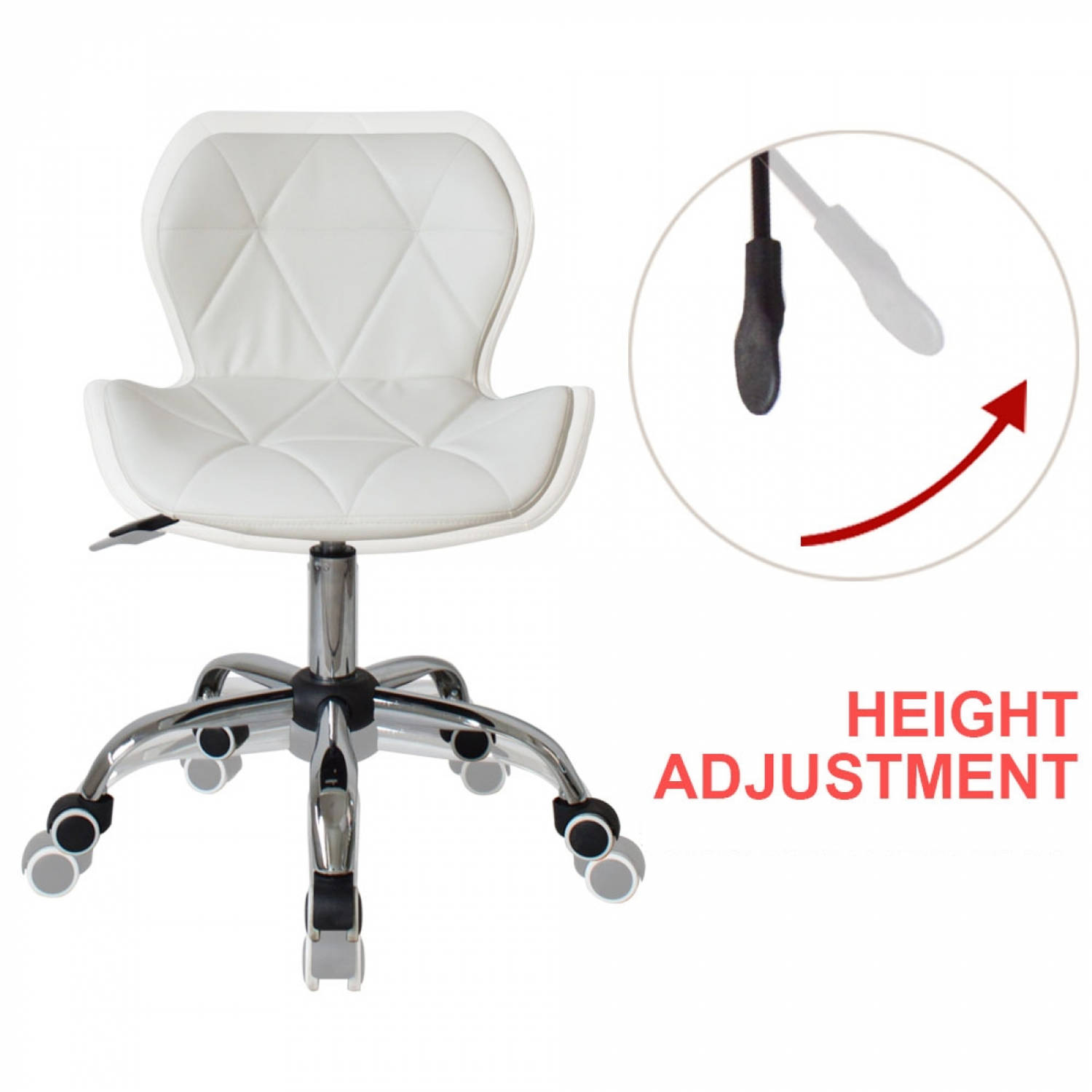 Afdeling Smerig knop Bureaustoel modern design - directiestoel - hoogte verstelbaar - wit |  Blokker