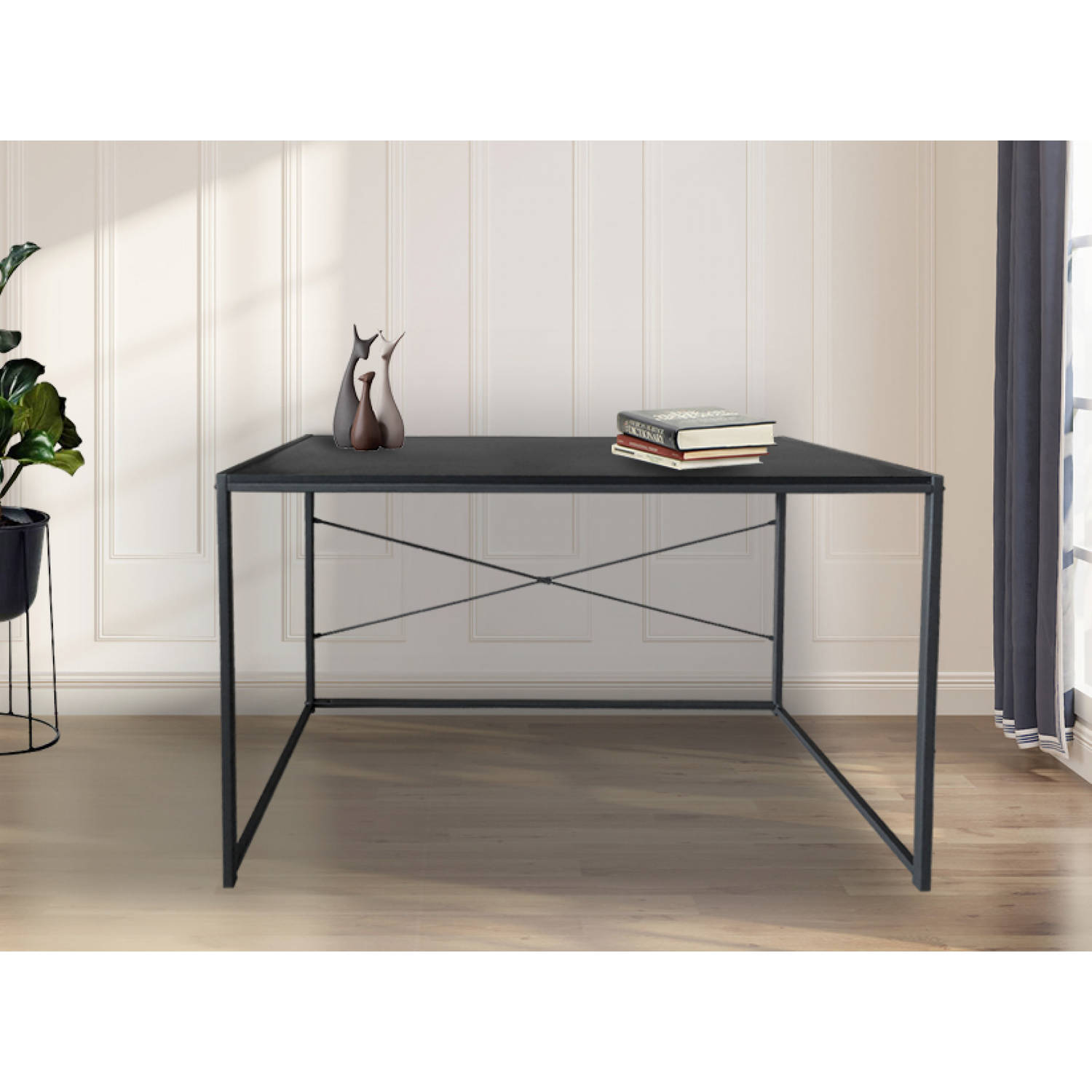 Onverenigbaar alledaags kalkoen Bureau Stoer - laptoptafel - computertafel - sidetable - industrieel design  - 100 cm breed - zwart | Blokker