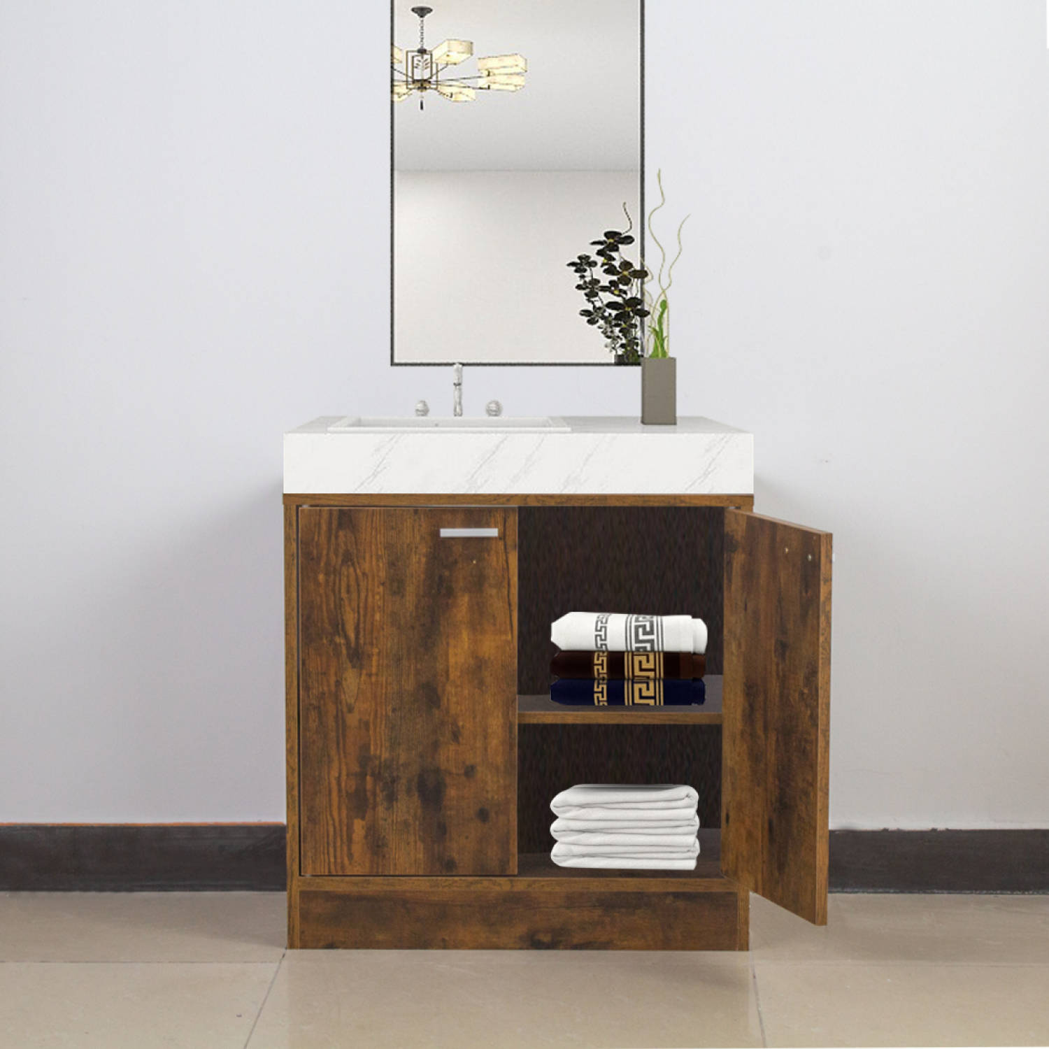 Artistiek mooi kraan Onderbouw kast wastafel - badkamermeubel | Blokker