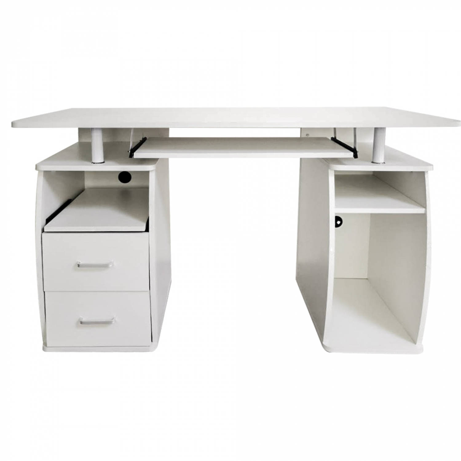 Regelmatig Ontoegankelijk Voorzichtig Bureau computertafel - praktisch veel opbergruimte in lades en vakken - 120  cm breed - wit | Blokker