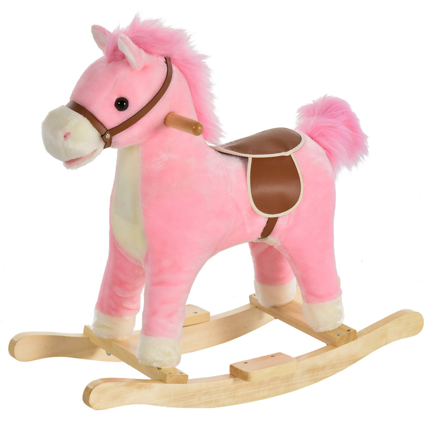 Hobbeldier Hobbelpaard Paarden Speelgoed Voor 36-72 Maanden 65l X 32,5w X 61h Cm Roze