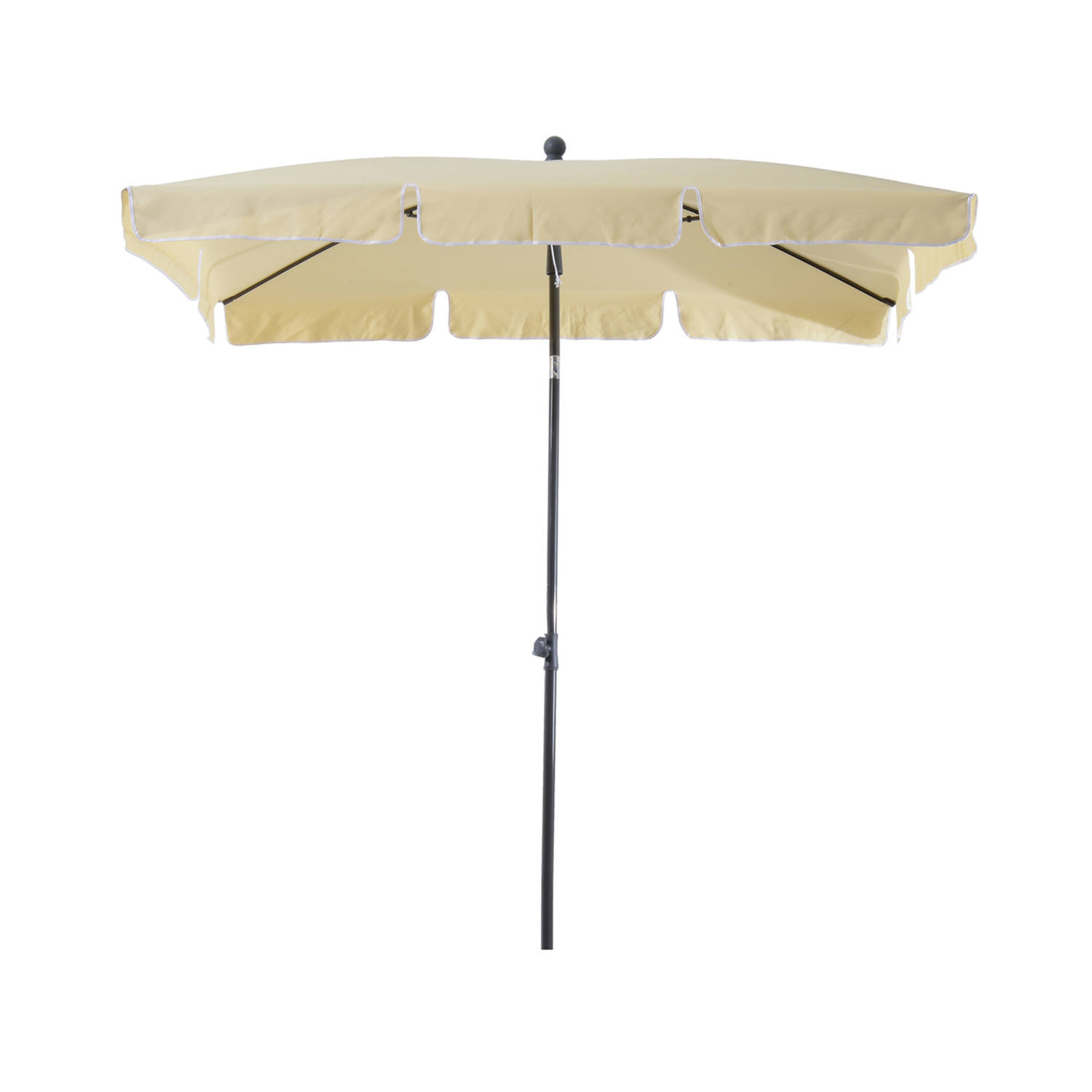 tiran Victor toonhoogte Zonnescherm - Parasol - Balkon Parasol - Rechthoek - Knikbaar - 200 x 125  cm - Creme | Blokker