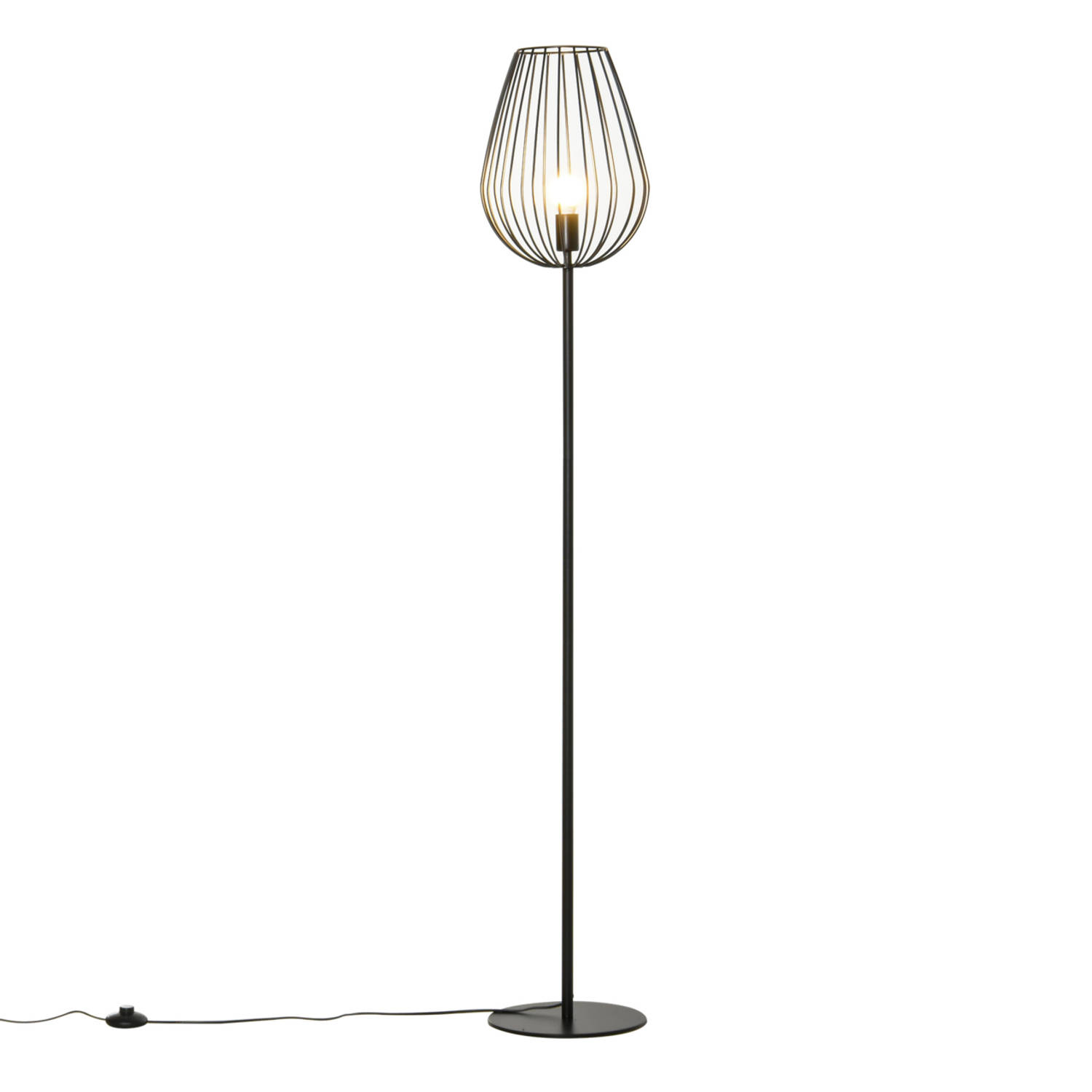 Vloerlamp - Vintage - Staande lamp - Industrieel - E27 - 159 cm - Zwart