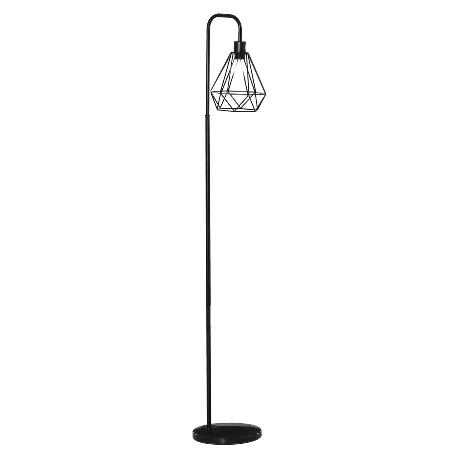 Gearceerd Uitstralen Rust uit Vloerlamp industrieel - lampen - staande lamp - stalamp - modern - marmer /  zwart Ø25 x 152H cm | Blokker