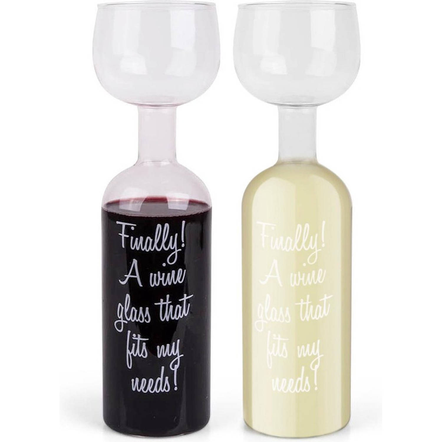 Awemoz Wijnglas Fles - Wijn Accessoires - 750 Ml - Wijnfles Glas - Wine Bottle Glass - Voor Rode, Witte En Rosé Wijn