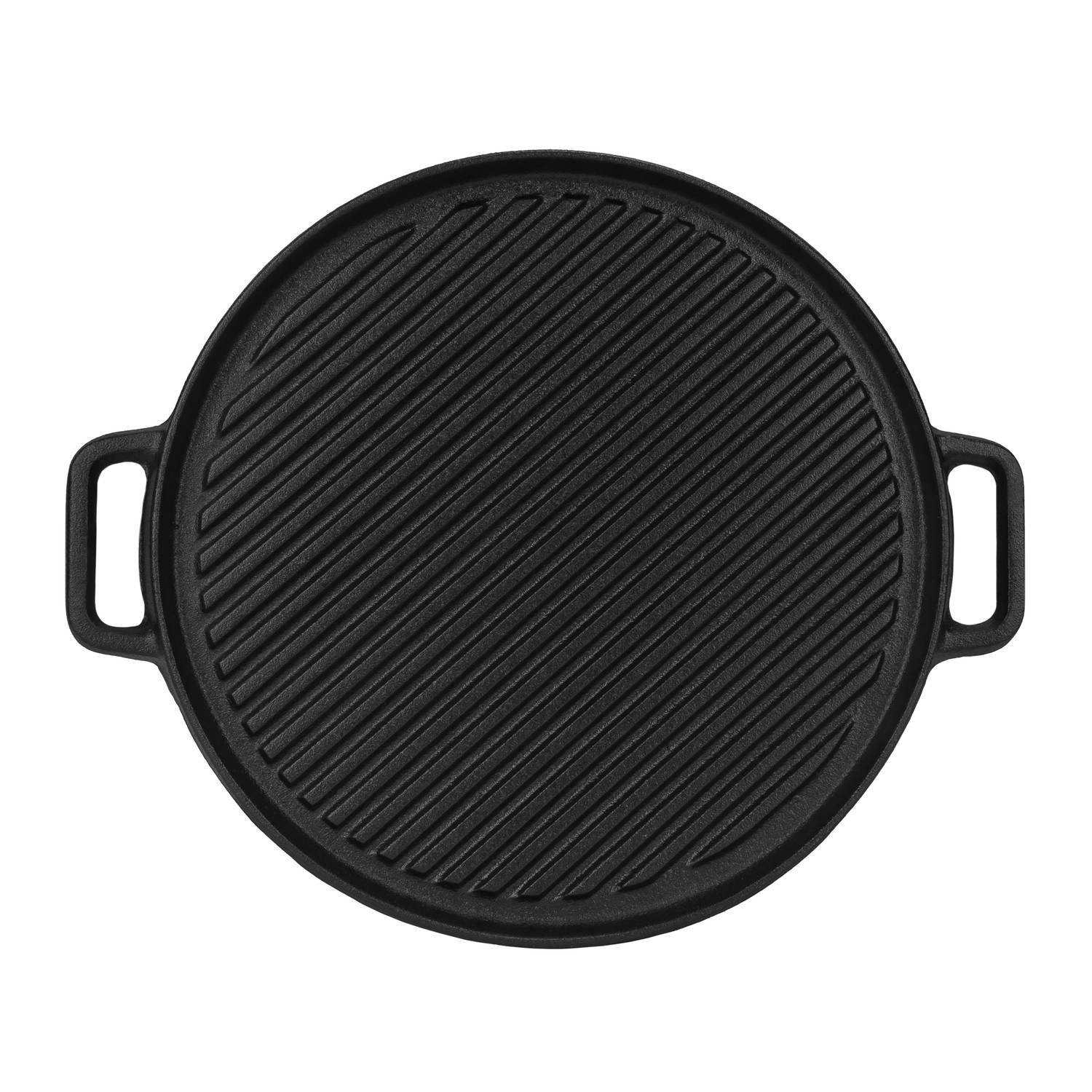 Krumble BBQ Grillplaat - BBQ Plaat - Bakplaat - Barbecuepan - Gietijzeren grillplaat - Grillpan - Grillplaten - Rond - Gietijzer - Rooster - Dubbelzijdig te gebruiken - Diameter 30