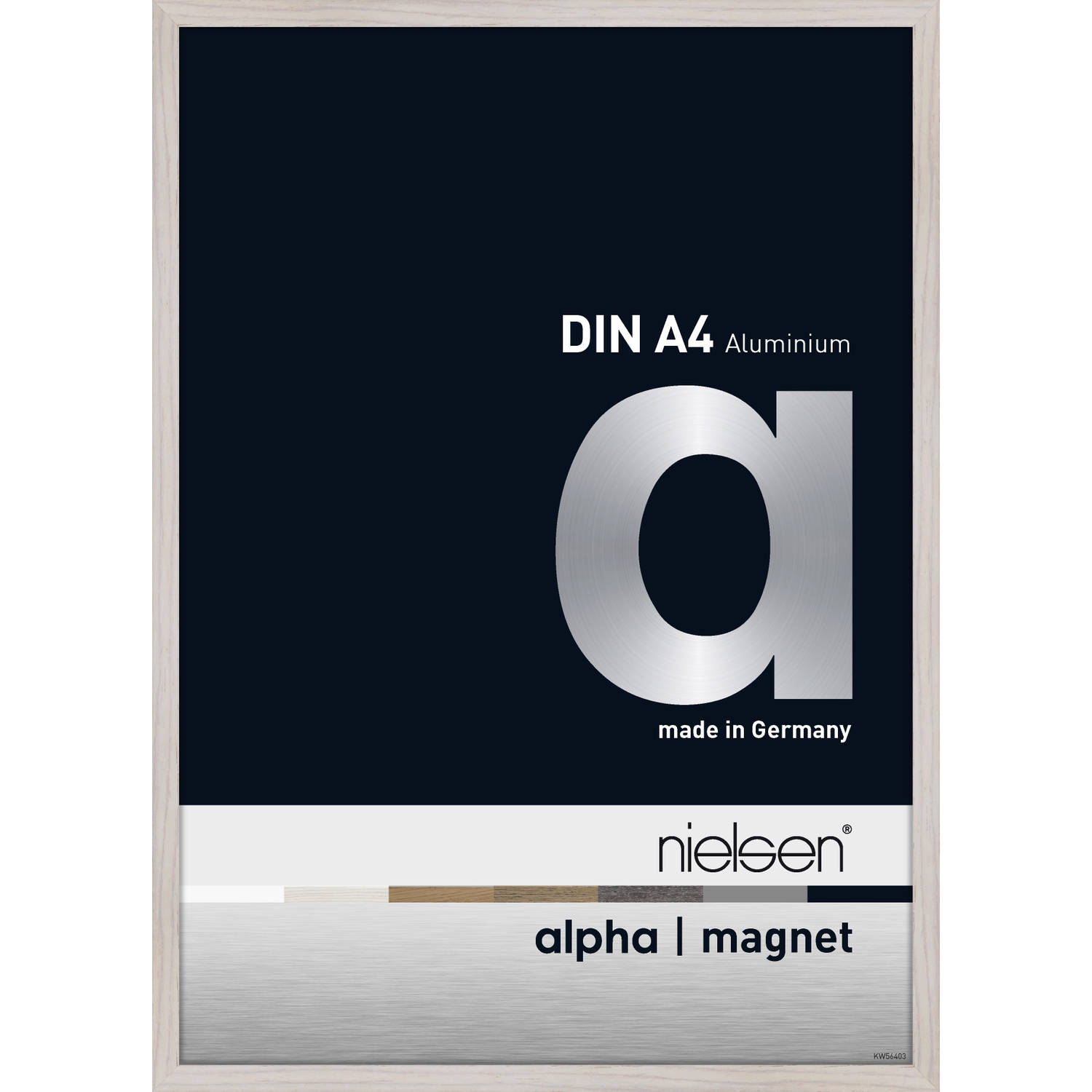 Wissellijst Frontloader Nielsen Alpha Magnet Aluminium A4 Formaat Whitewash