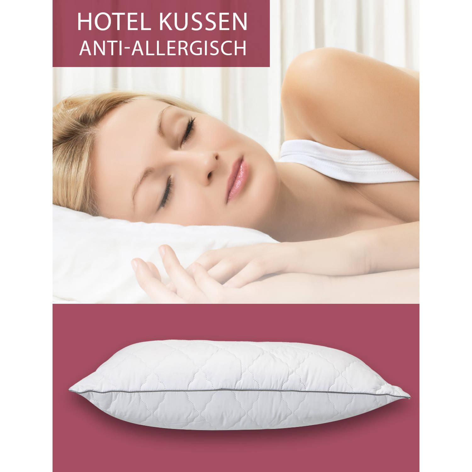 Seashell Hotel Hoofdkussen - 60x70cm - Wit - Anti Allergie edium