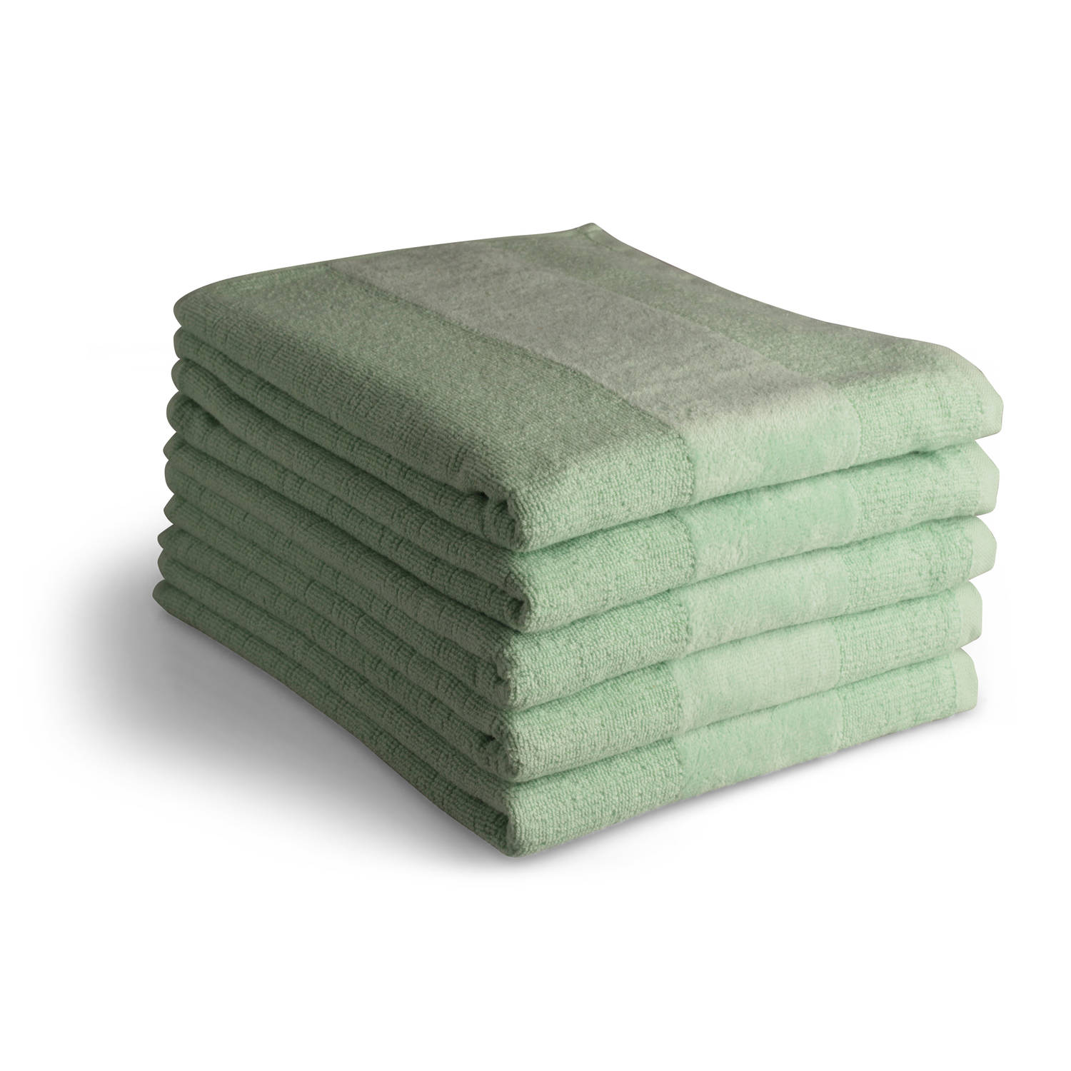 Casa Valeria Handdoeken set - Velour Border - 5 delig - 5x 60x100 - 100% katoen - Groen