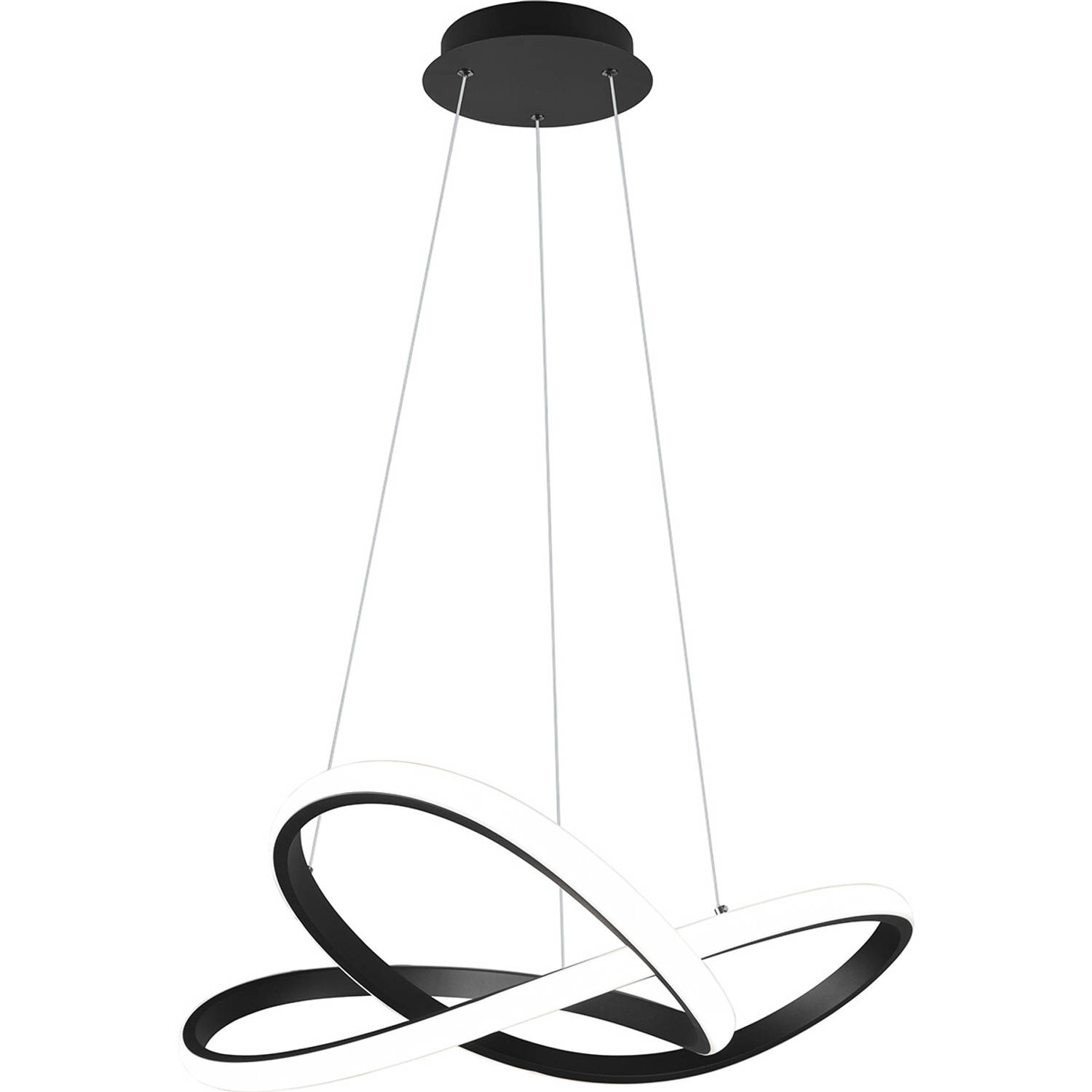 LED Hanglamp Hangverlichting Trion Corcy 27.5W Natuurlijk Wit 4000K Dimbaar Rond Mat Zwart Aluminium